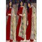 Blue Lady Red Velvet Embroidered Anarkali Salwar Suit 