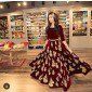 Maroon Velvet Anarkali Cum Western Skirt 