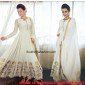 White Designer with Heavy Emroidaried Bollywood Anarkali Salwar Suit 