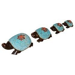 Wooden Tortoise Set With Chamki Work