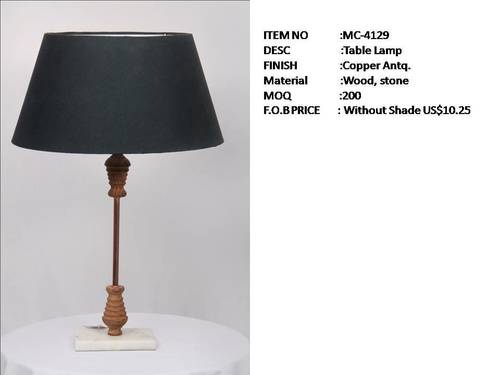 Wood & Stone Antique Copper Table Lamp