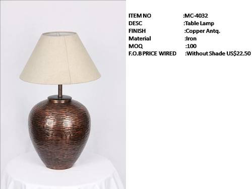 Copper Metal Antique Table Lamp