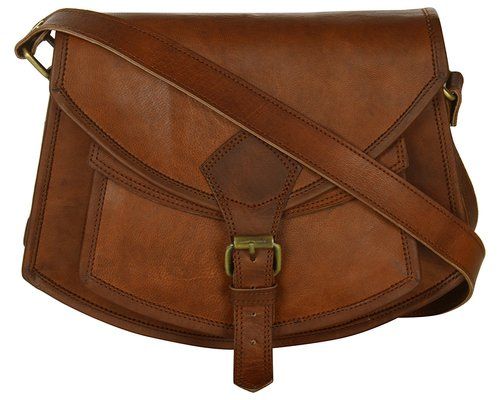 Natural Brown Designer Ladies Leather Sling Bags