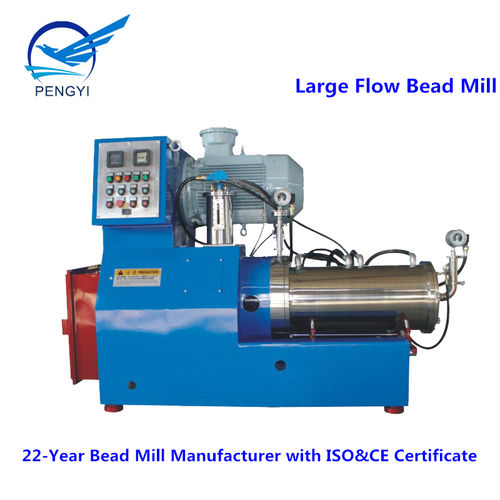 Horizontal Bead Mill - Stainless Steel, Blue | High Speed, Automatic, PLC Control, Efficient Discharging with Centrifugal Separation Unit, Perfect for Temperature-Sensitive Materials