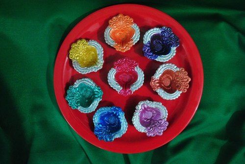 Colorful Terracotta Diwali Diyas