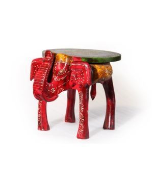 Ethnic Wooden Elephant Stool