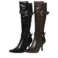 High Heel Leather Black Boot