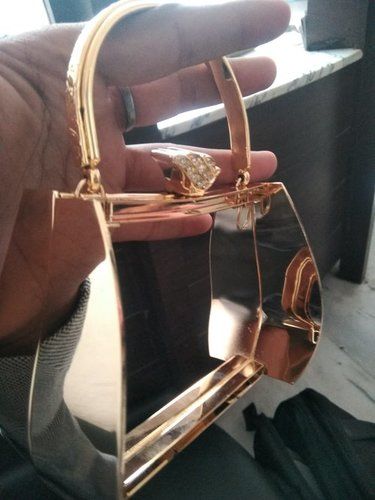 Hand Bag Gold Metal Frame