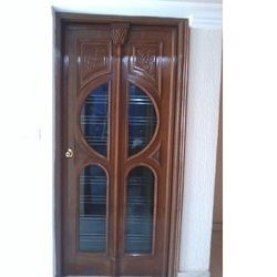 Finished Interior Glass Wooden Door