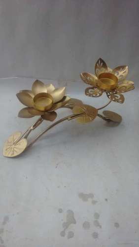 Iron Decorative Candle Stand with Leaves