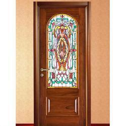 Printed Glass Wooden Door