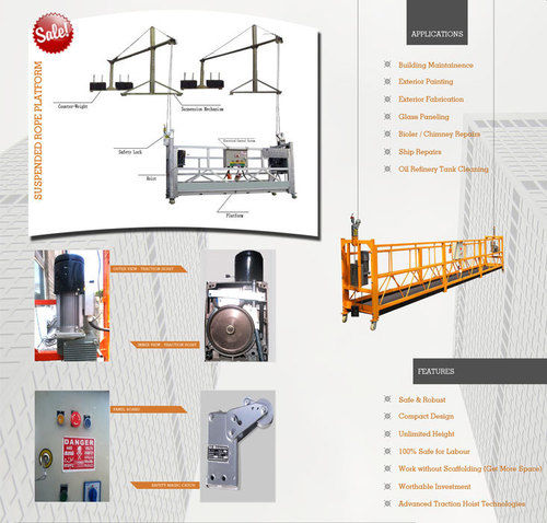 Suspended Rope Platform With Advanced Traction Hoist Technologies Shelf Life: 12 Months