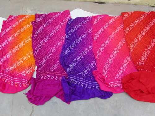 Sheding Colors Gaji Silk Bandhani Dupatta