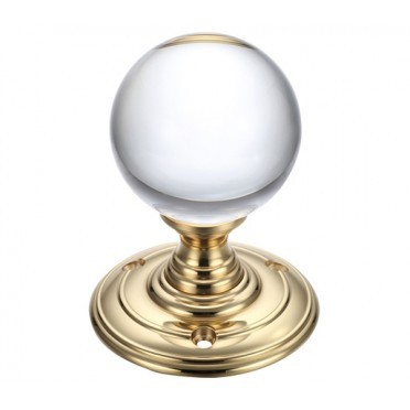 Facetted Glass Mortice Knob 300