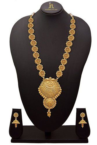 Gold Plated Flower Floral Necklace Set For Women