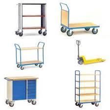 Material Handling Trolley - Steel, Compact Design | Simple Lifting Operation, Easy Manual Steering with Parking Brake