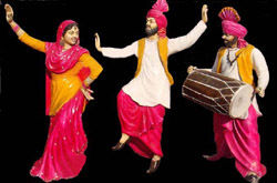 Traditional Punjabi Culture Bhangra Fiber Statue