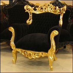 Designer Gold Chair Primary Material: Wood