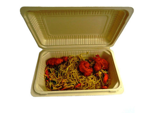 Cornstarch Based Disposable Clamshell Box