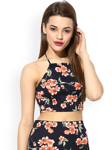 No Fade Ladies Halter Neck Crop Tops