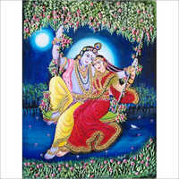 3d Radha Krishna Clay Painting