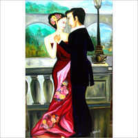 Decorative Romantic Dance Couple Oil Painting