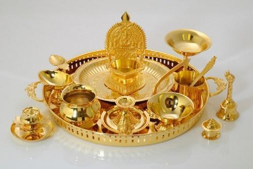 Gold Plated Pooja Thali Sets