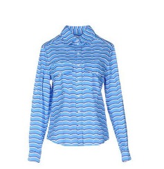 Women Striped Shirt 10X10 Anitaliantheory Azure ELDWBP-29b8