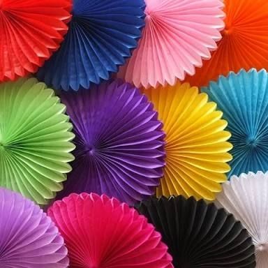 Mix Color Honeycomb Paper Fan For Party Decoration