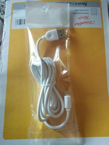 USB Cables And Mobile Charger - PVC, 1 Meter, White, USB-MicroUSB, 2.4A | Fast Charging, Data Transfer, Durable Cable, Easy Use