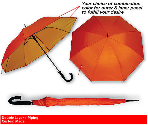 Double Layer + Piping Umbrella Custom Made Umbrella