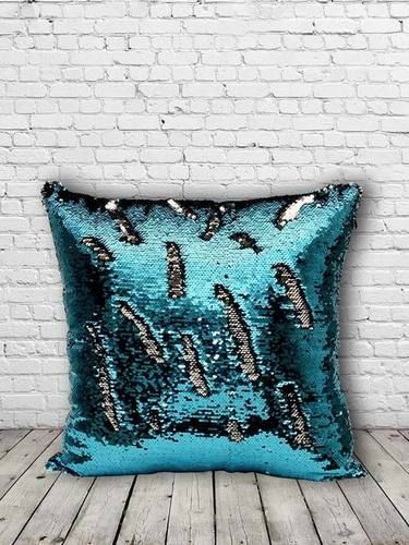 Standard Bling Sequins Cushion Pillow (Blue)