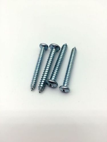 Carbon Steel Din7981 Cross Recessed Pan Head Tapping Screws With White Zinc Plated Cr3+