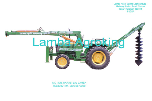 Double Boom With Double Hydraulic Pump Post Hole Digger With Pole Erection Crane (Two Hydraulic Jack On Tractor Bumper)