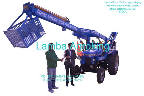 Double Boom With Single Hydraulic Pump Post Hole Digger With Pole Erection Crane (One Hydraulic Jack On Tractor Bumper)