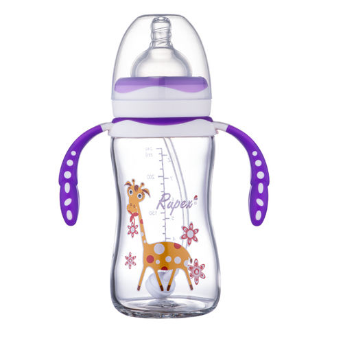 BPA Free Silicone Labels Baby Feeding Bottle With Spoon