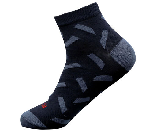 Mens Grey And Black Ankle Sports Socks