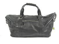 Black Leather Sports / Weekend/ Hand Luggage Bag (Vs621)