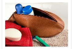 Leather Wash Bag Rugby Ball Shape (H0931)