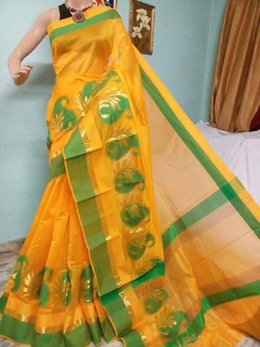 Handloom Saree Yellow Color