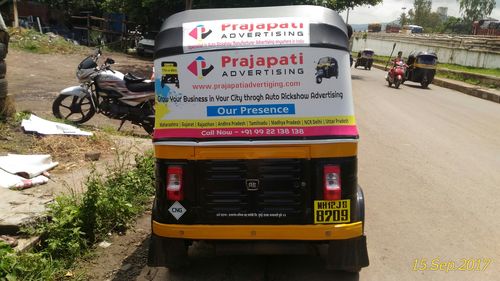 Auto Rickshaw Complete Hood Advertising Services By Prajapati Advertising
