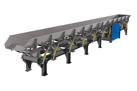 Vibrating Trough Conveyor with Slider Crank Drive