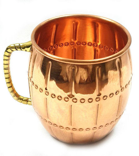 18 Oz Barrel Shape Copper Hammered Moscow Mule Mugs