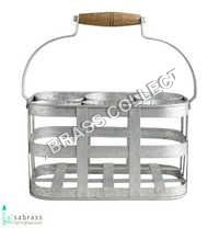 Galvanized Garden 4 Bottle Caddy