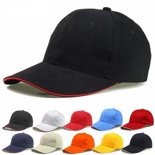 Red Mens Fancy Plain Caps