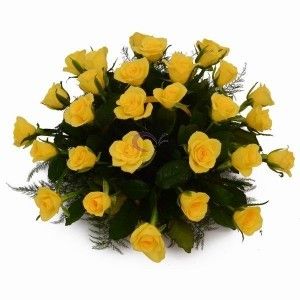 Yellow Basket Flower Bouquet