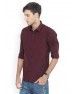 Non Toxic Derby Jeans Community Burgundy Self Design Cotton Mens Shirt