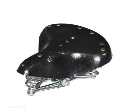 Vintage Classic Black Leather Bicycle Saddle Seat Comfort