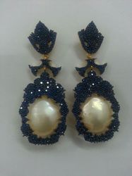 Baroque Pearl And Gem Stone Earring