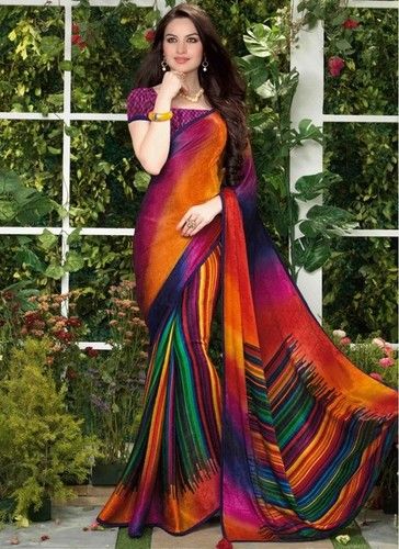 Designer Multicolor Saree - Supreme Quality Fabric, Gorgeous Design, Optimum Length, Soft Touch, Vibrant Colors